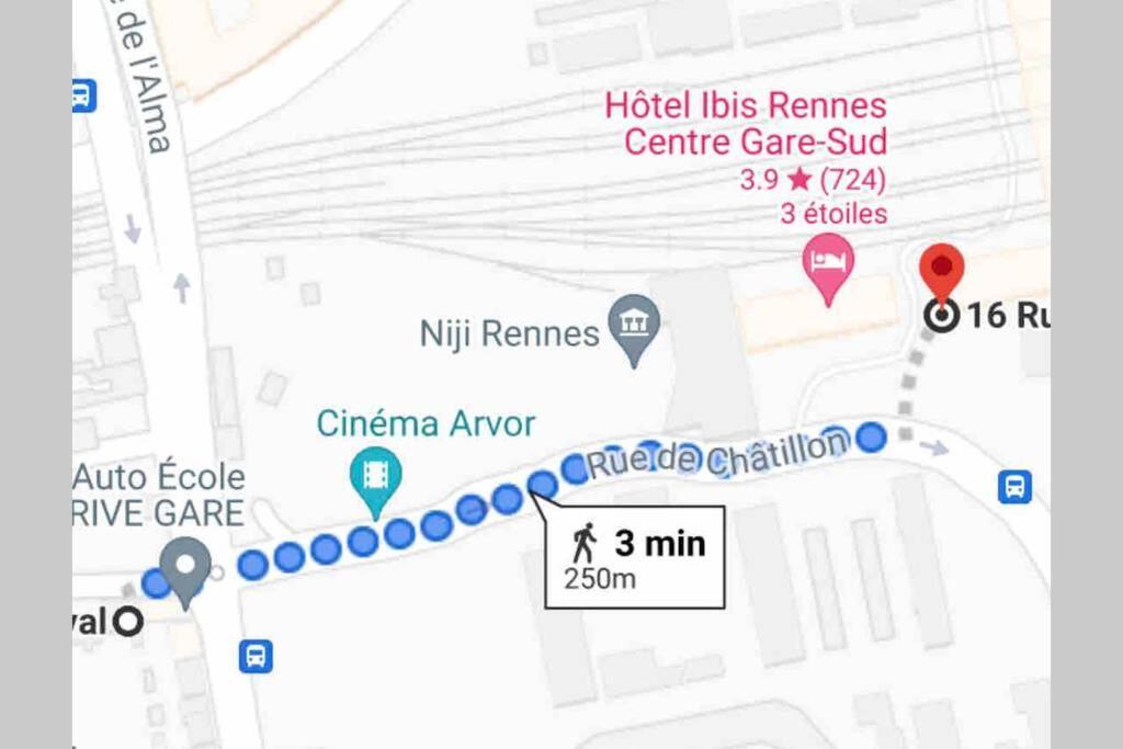 Le Travel, Studio Cosy Aux Pieds De La Gare Rennes Zewnętrze zdjęcie
